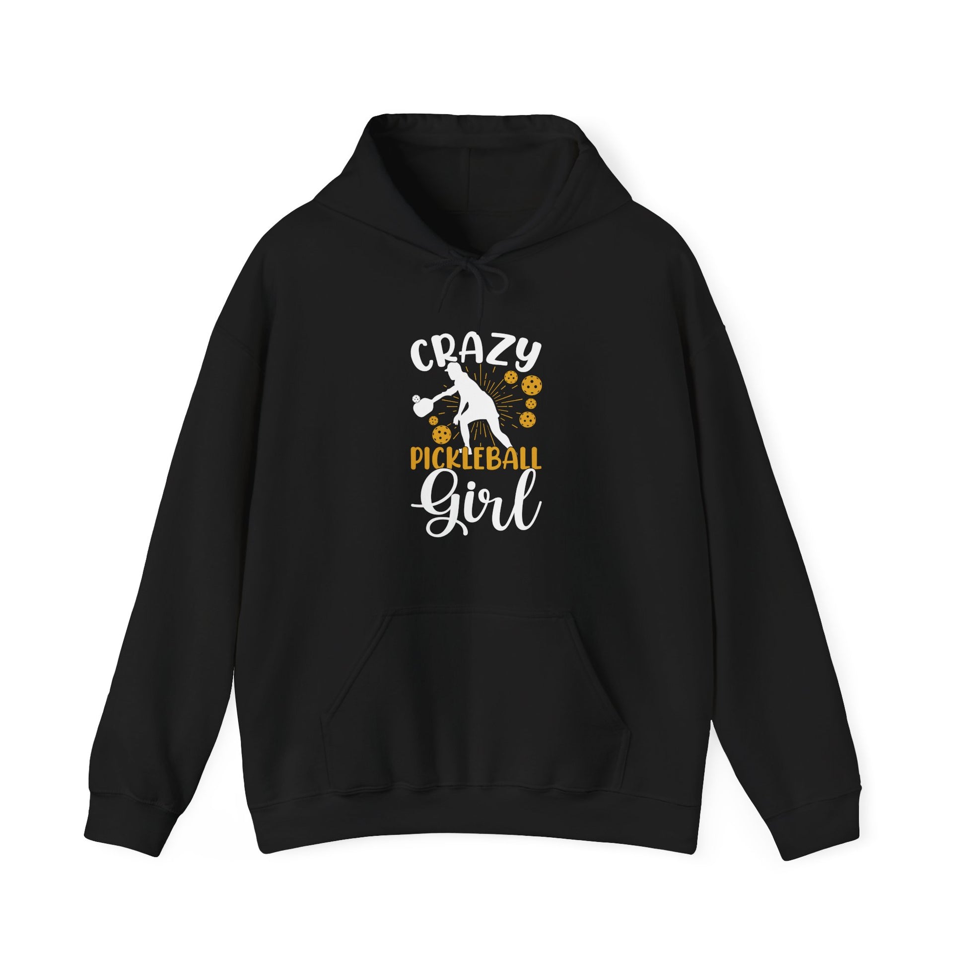Women's Funny Pickleball Hoodie - Crazy Pickleball Girl Black