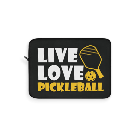Pickleball Lightweight Laptop Sleeve - Live Love Pickleball Black