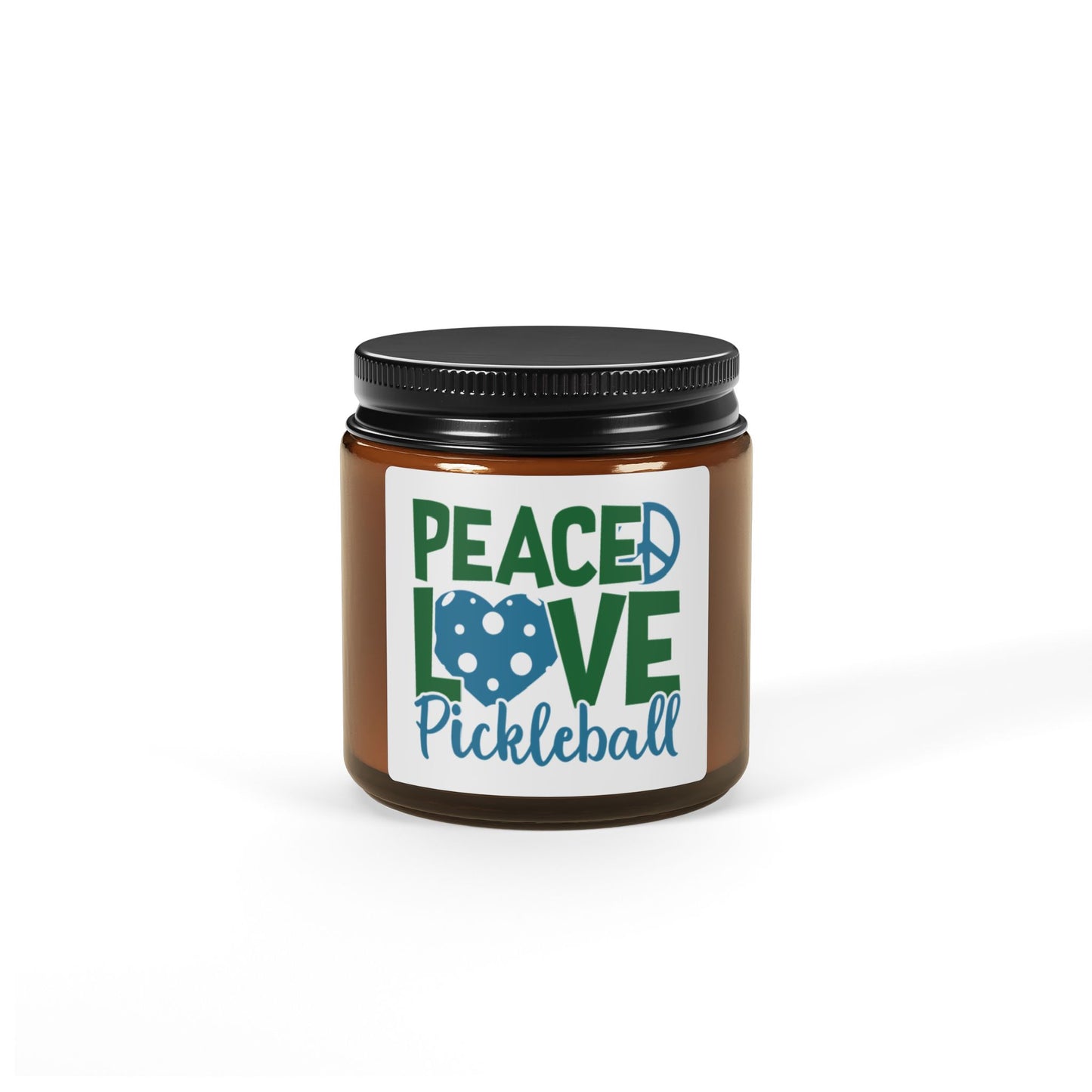 Pickleball Cheerful Candle - Peace, love, pickleball Amber