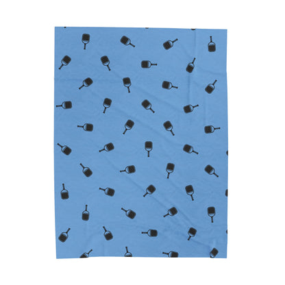 Pickleball Fun Blanket - Paddle Pattern Blue