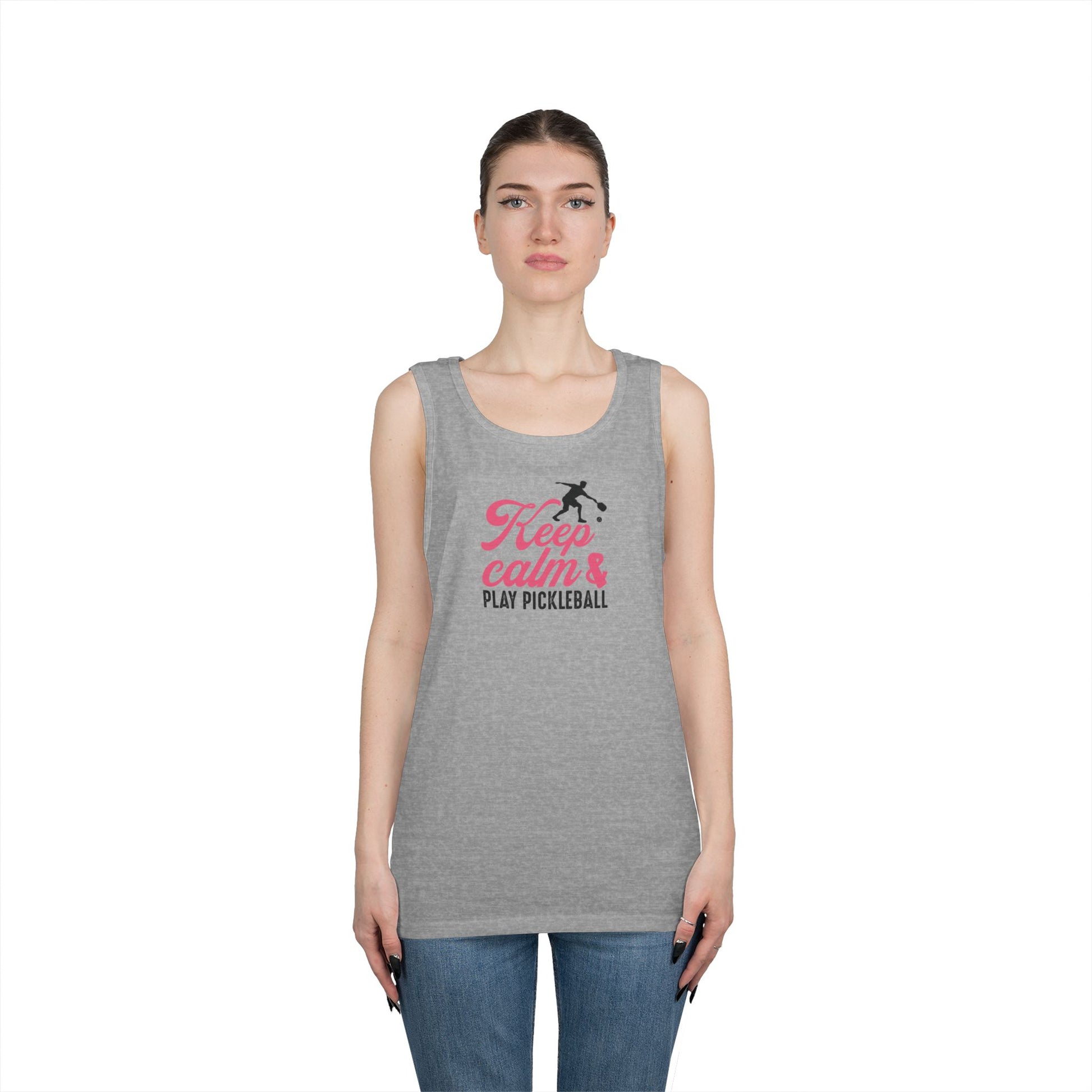 Women's Cute Pickleball Tank Top - Keep Calm & Play Pickleball