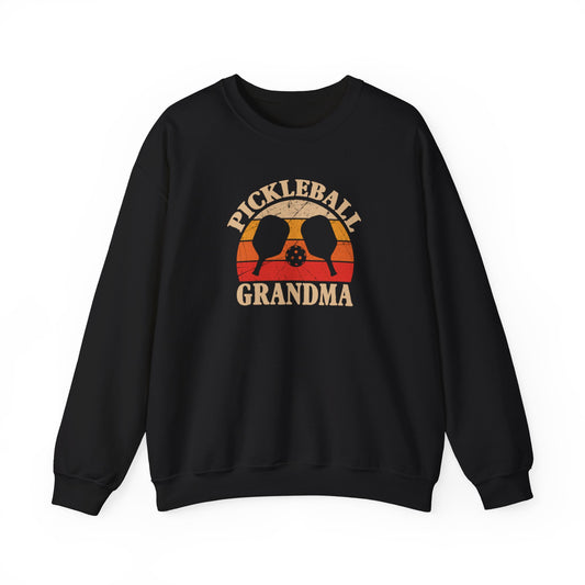 Women's Stylish Pickleball Sweatshirt - Pickleball Grandma Black