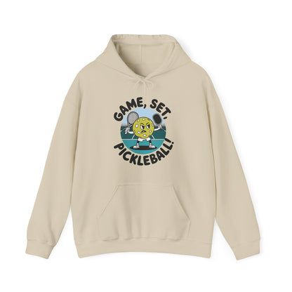 Women's Durable Pickleball Hoodie - Game, Set, Pickleball Beige
