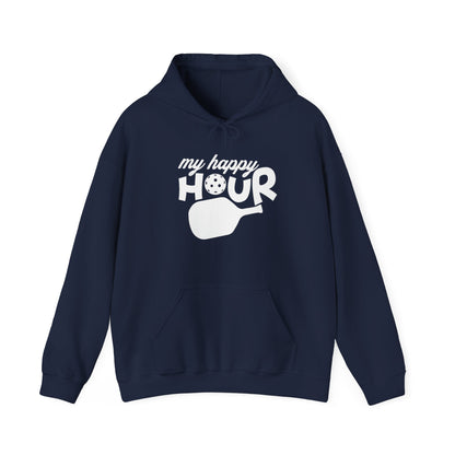 Men's Durable Pickleball Hoodie - My Happy Hour Navy