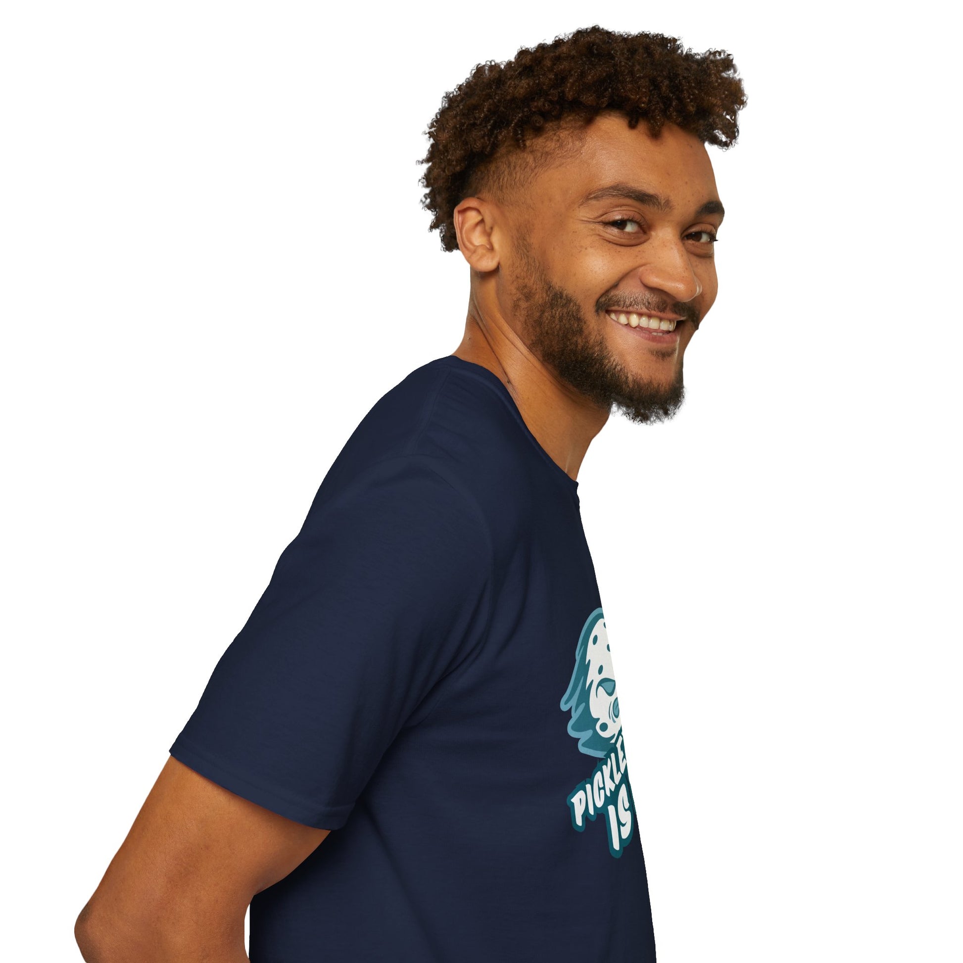 Men's Pickleball T-Shirt - Pickleball Is Fire Navy
