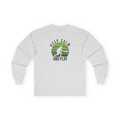 Men's Soft Pickleball Long Sleeves top - Keep Calm and Play Gray