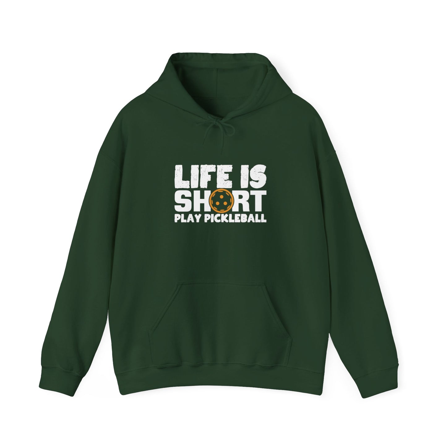 Women's Quirky Pickleball Hoodie - Life Is Short Play Pickleball Green