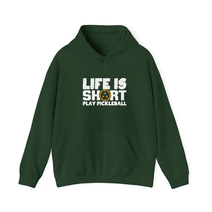 Women's Quirky Pickleball Hoodie - Life Is Short Play Pickleball Green