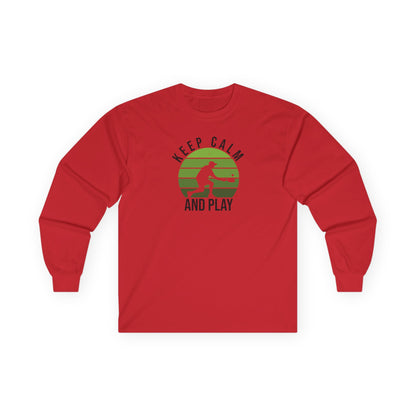 Women's Playful Pickleball Long Sleeves top - Keep Calm and Play Red