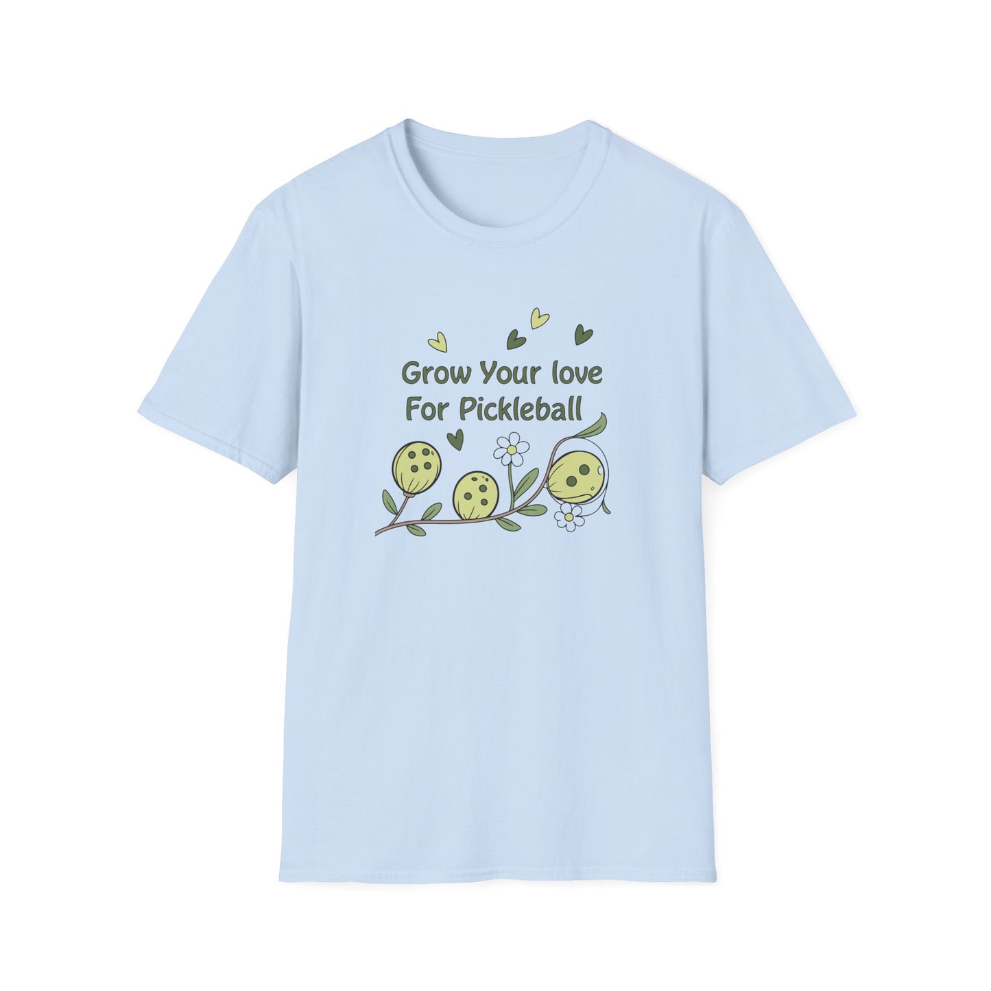 Women's Unique Pickleball T-shirt - Grow Your Love For Pickleball Blue