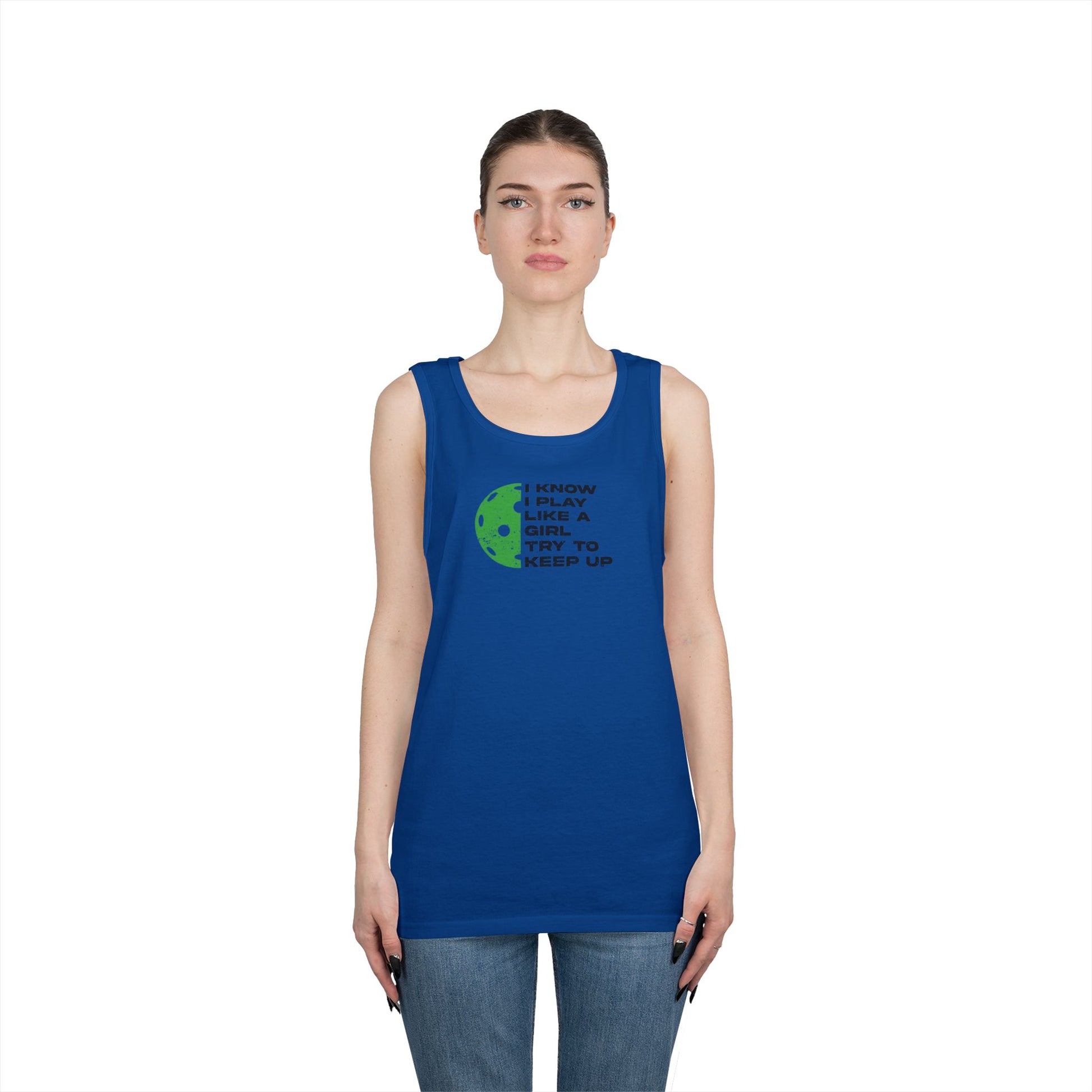 Women's Durable Pickleball Tank Top - Play Like a Girl Try to Keep Up