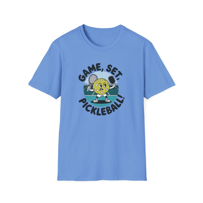 Men's Soft Pickleball T-shirt - Game, Set, Pickleball Blue