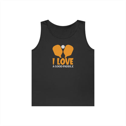 Women's Durable Pickleball Tank Top - I Love a Good Paddle Black