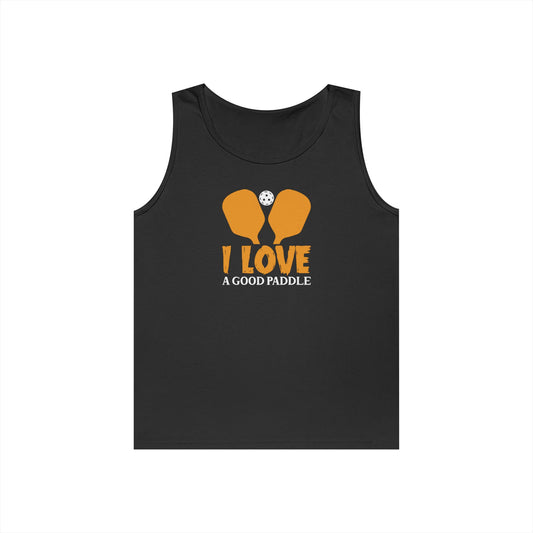 Women's Durable Pickleball Tank Top - I Love a Good Paddle Black