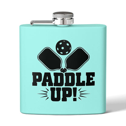 Pickleball Stylish Flask - Paddle Up Teal