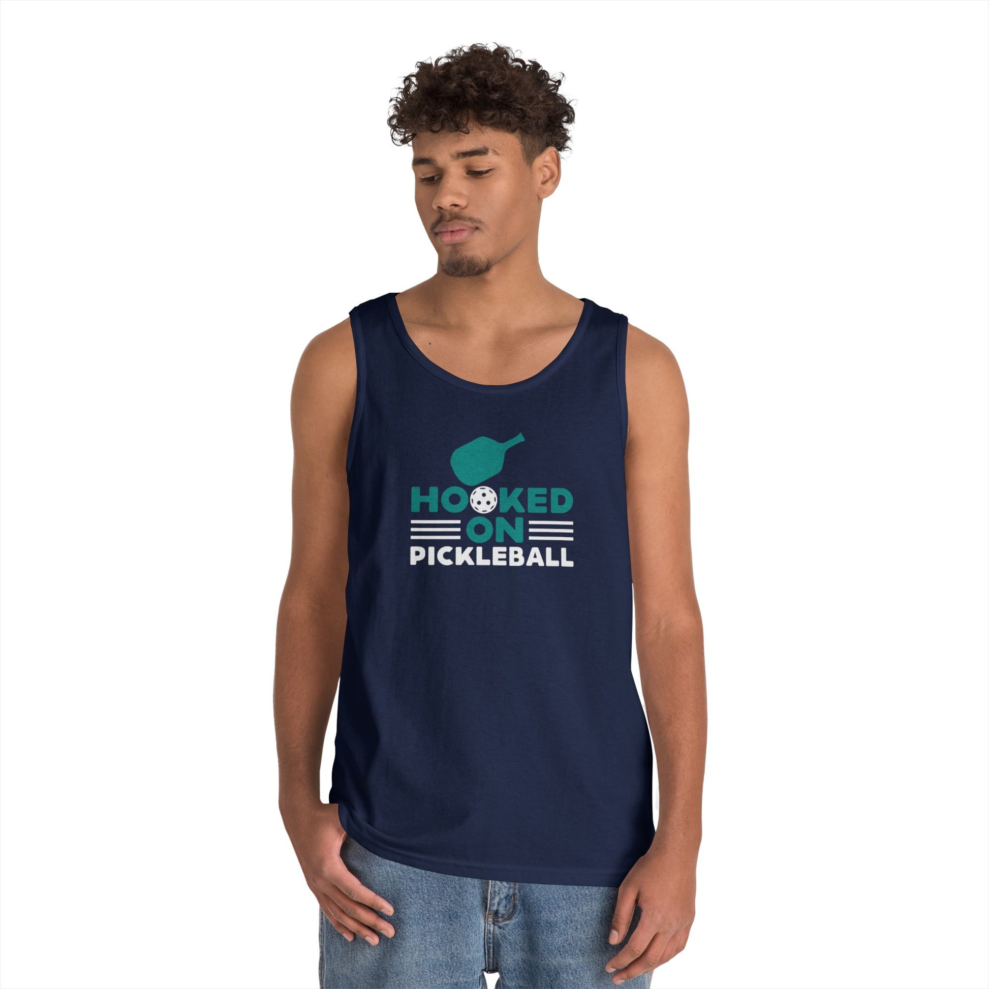 Men's Durable Pickleball Tank Top - Hooked on Pickleball
