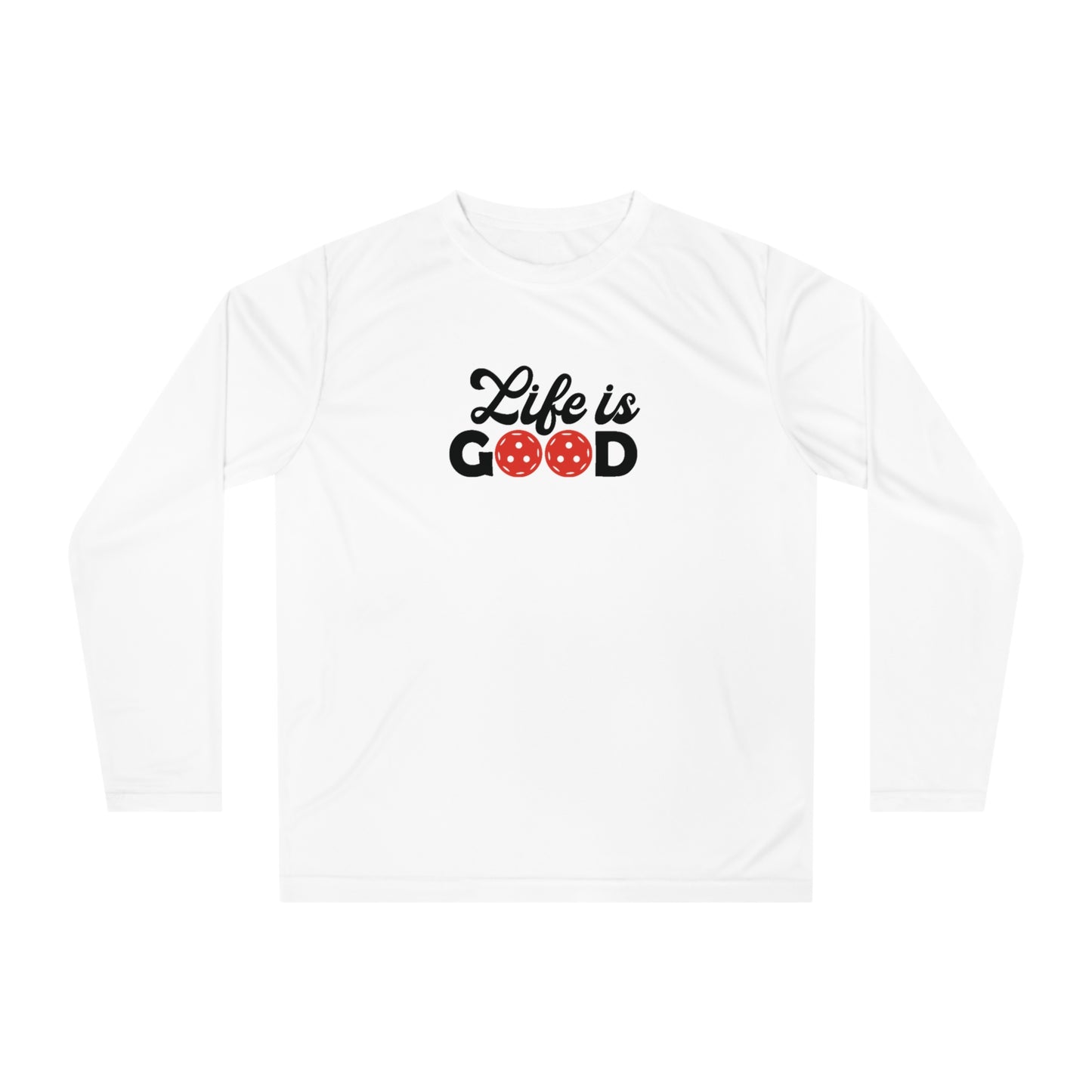 Women's Cute Pickleball Long Sleeves top - Life is Good White