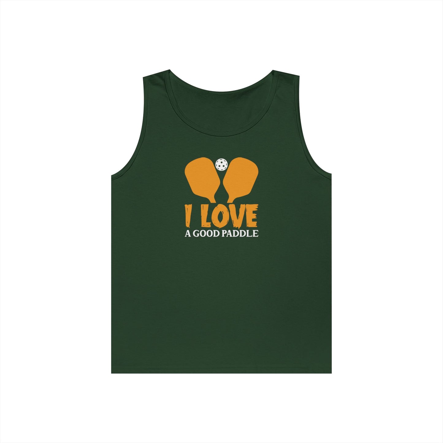 Women's Durable Pickleball Tank Top - I Love a Good Paddle Green