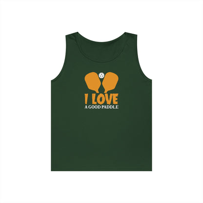 Women's Durable Pickleball Tank Top - I Love a Good Paddle Green