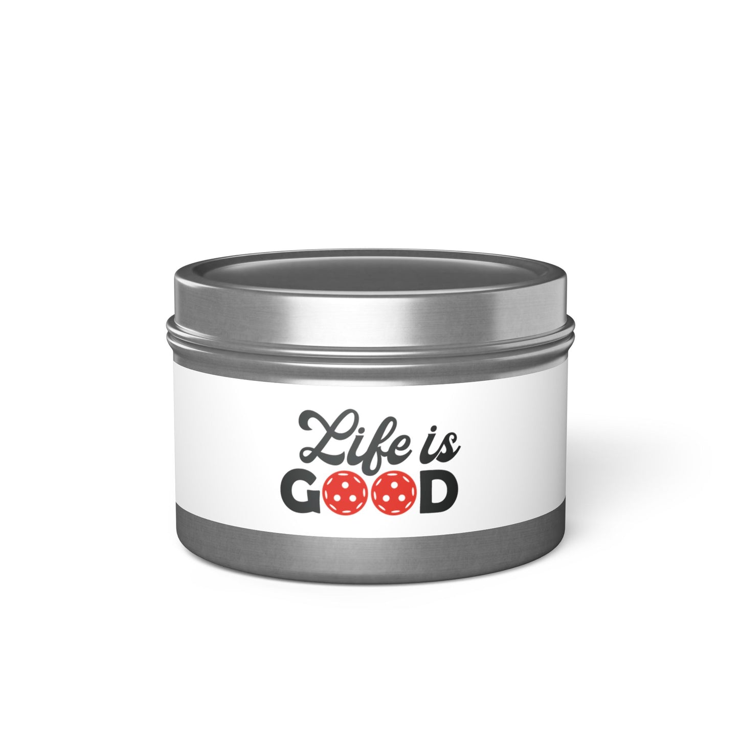 Pickleball Delightful Tin Can Candle - Life is Good Silver