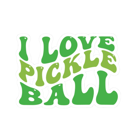 Pickleball Stylish Stickers - I Love Pickleball White