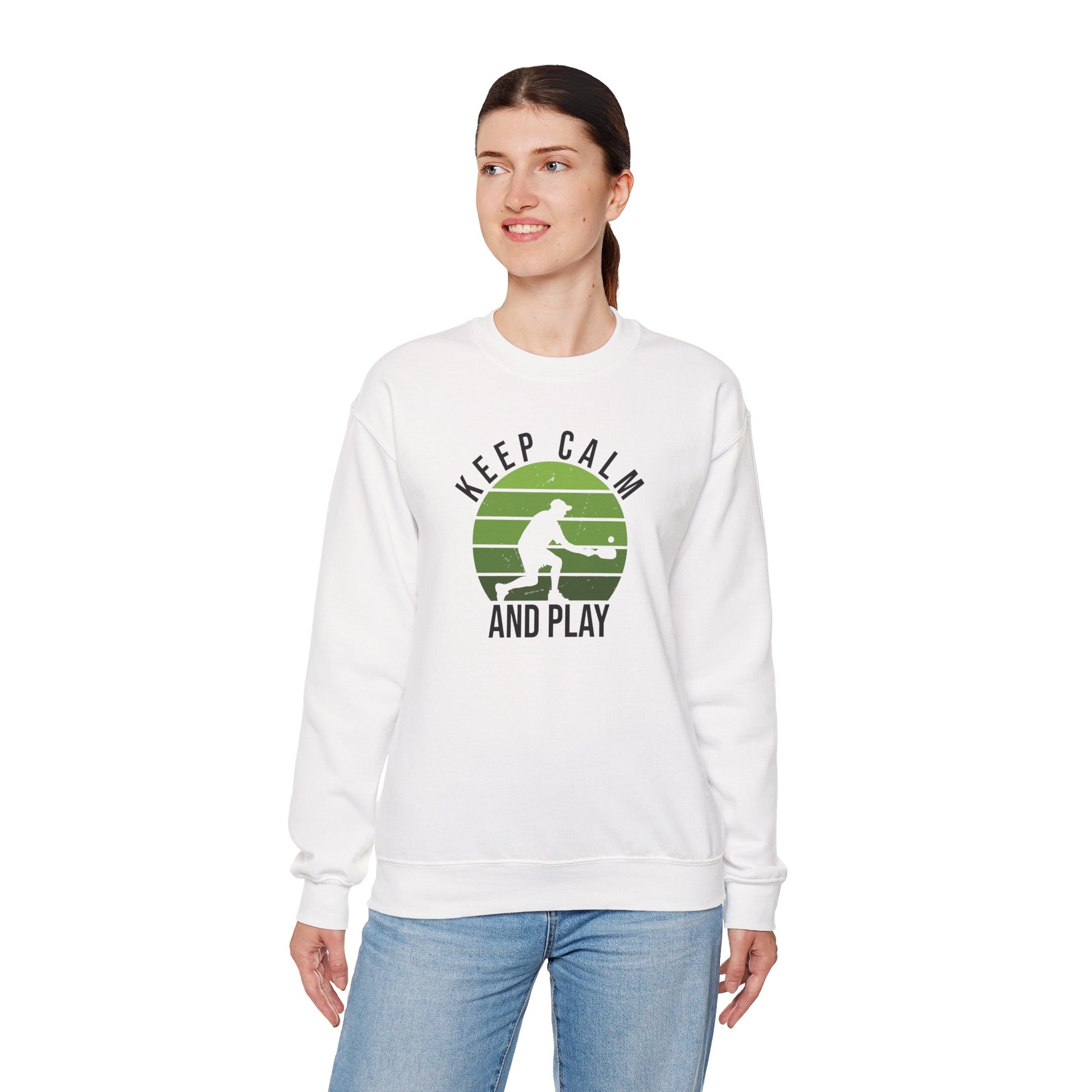 Women's Comfy Pickleball Sweatshirt - Keep Calm and Play