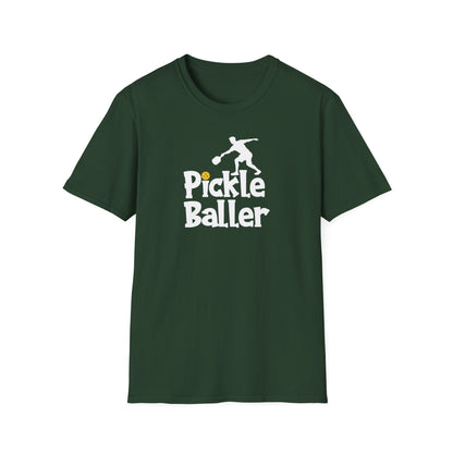 Men's Durable Pickleball T-shirt - Pickle Baller Green