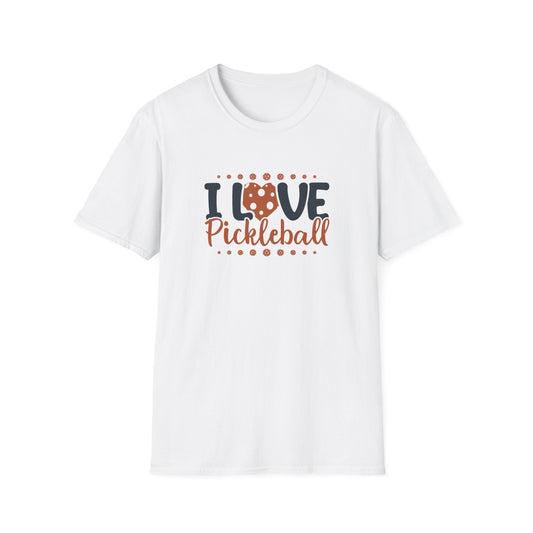 Women's Cheerful Pickleball T-shirt - I Love Pickleball White