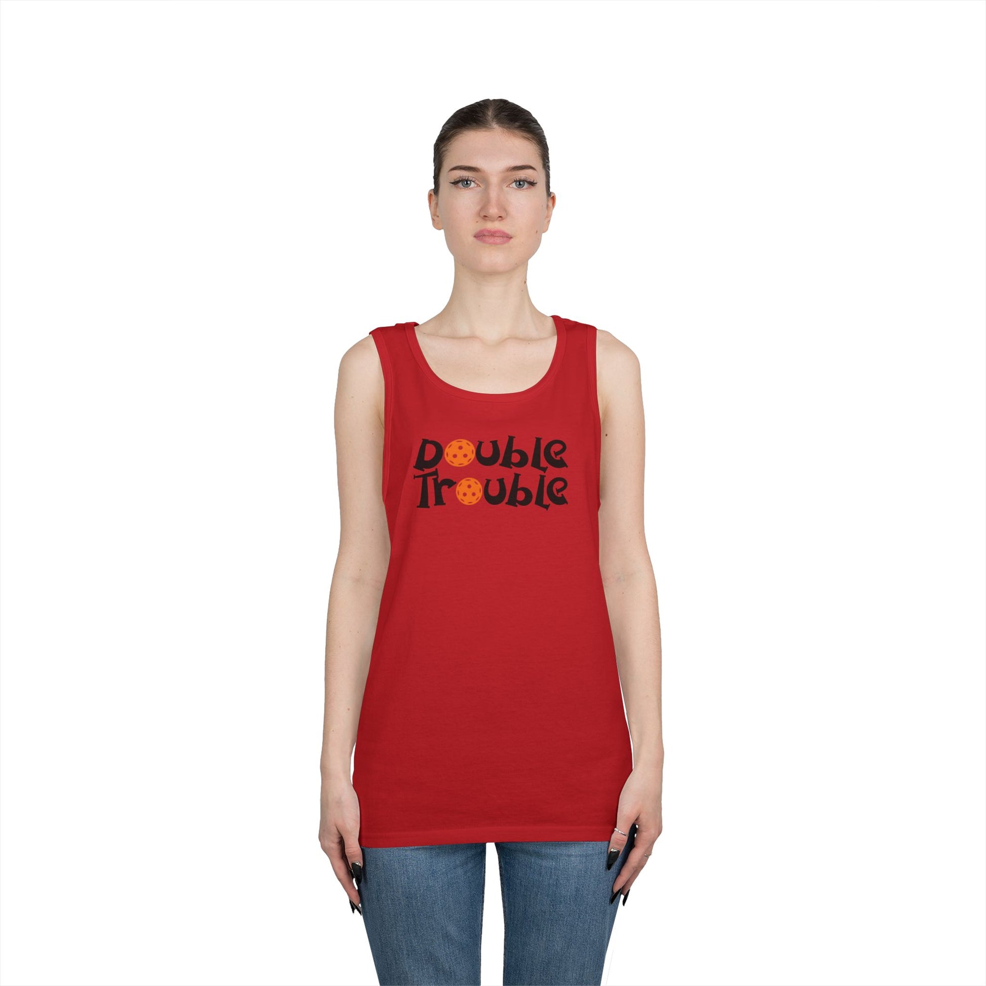 Women's Funny Pickleball Tank Top - Double Trouble