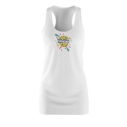 Women's Soft Pickleball Dress - Pickleball Make It Pop White