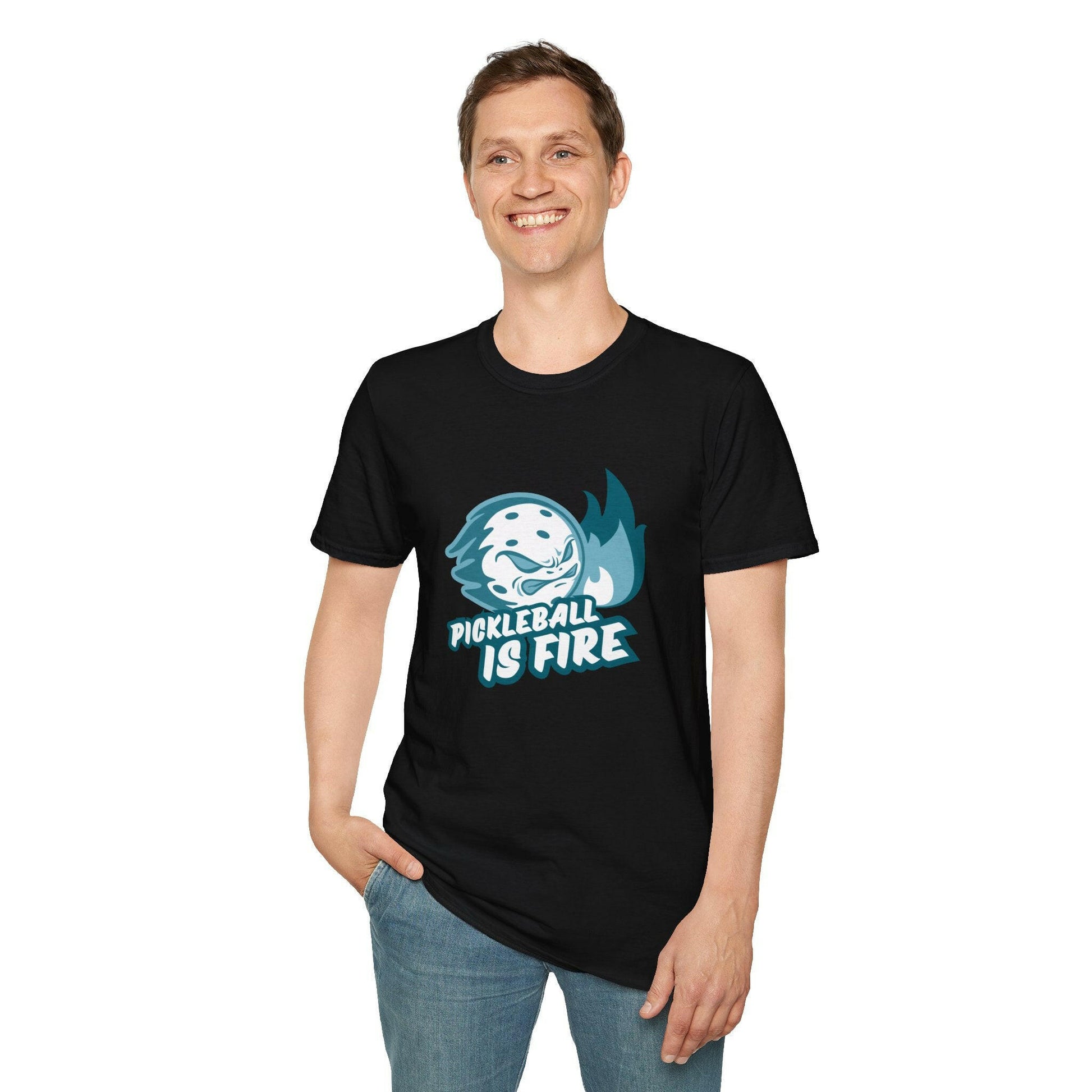 Men's Funny Pickleball T-Shirt - Pickleball Is Fire
