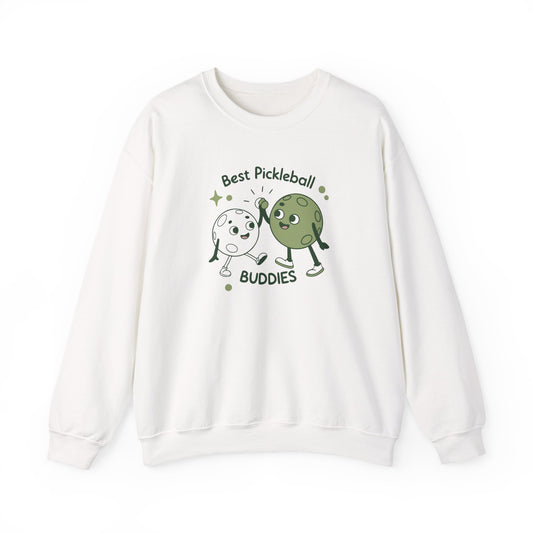 Men's Durable Pickleball Sweatshirt - Best Pickleball Buddies White