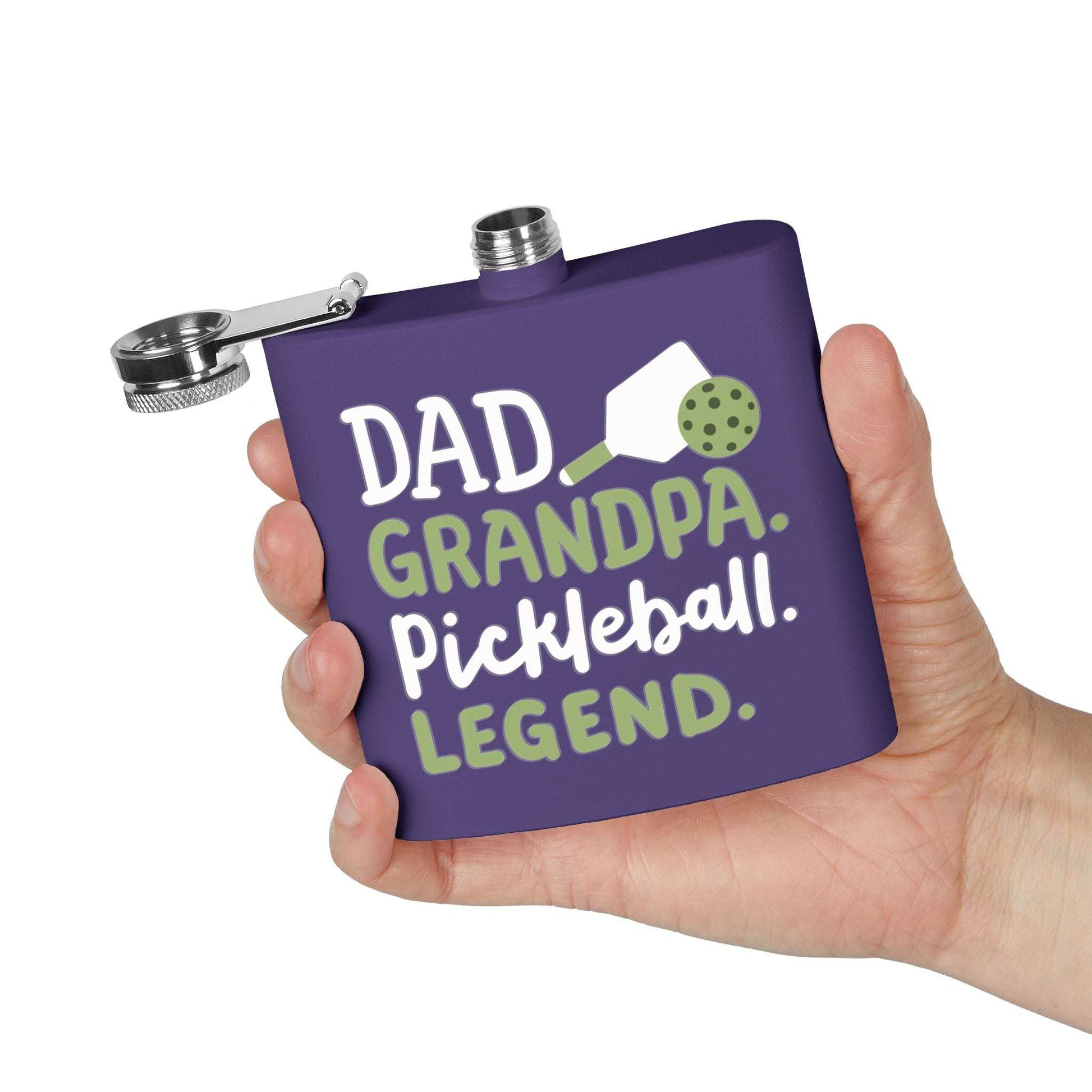 Pickleball Unique Flask - Dad Grandpa Pickleball Legend