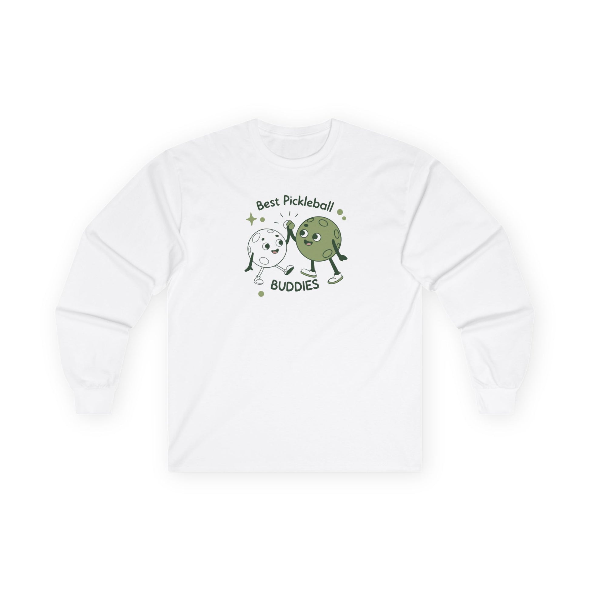 Men's Cute Pickleball Long Sleeves top - Best Pickleball Buddies White
