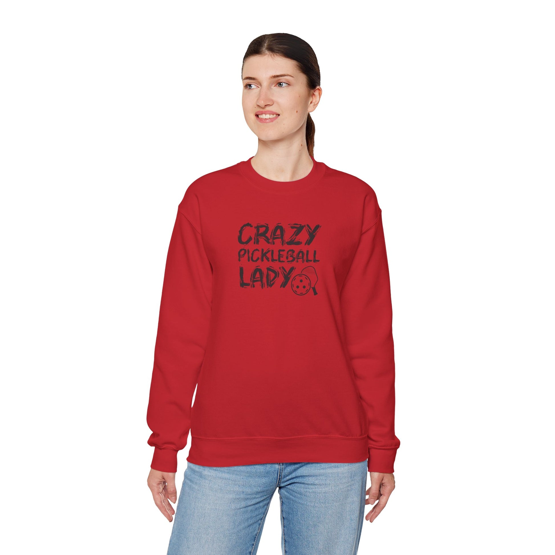 Women's Funny Pickleball Sweatshirt - Crazy Pickleball Lady