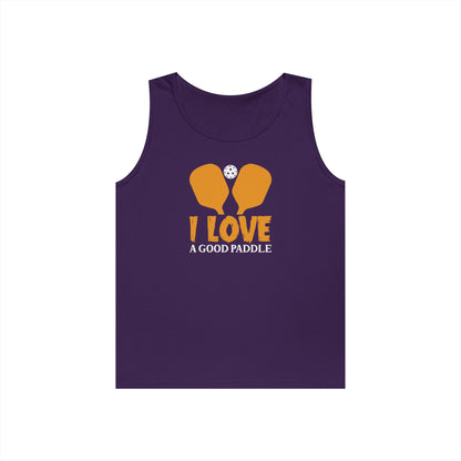 Men's Funny Pickleball Tank Top - I Love a Good Paddle Purple