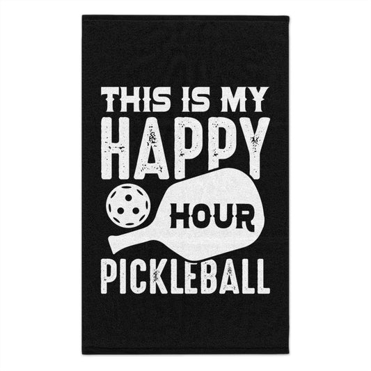 Pickleball Cool Rally Towel - This Is My Happy Hour Pickleball Black