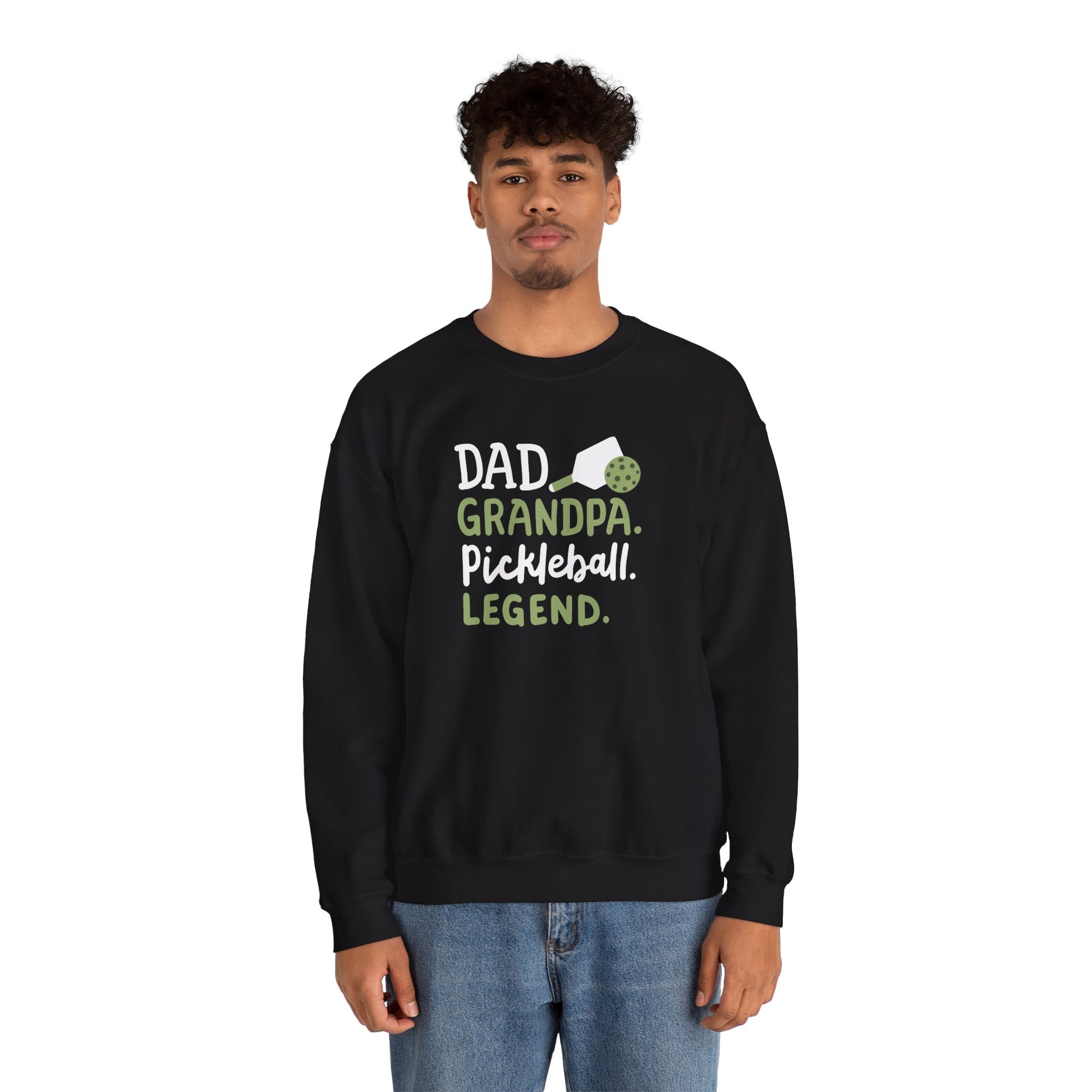Men's Soft Pickleball Sweatshirt - Dad Grandpa Pickleball Legend