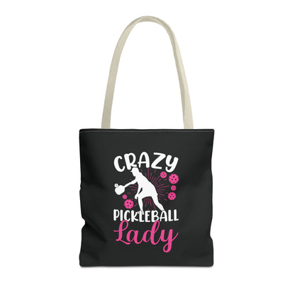 Pickleball Funny Tote Bag - Crazy Pickleball Lady Beige