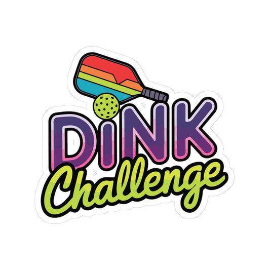 Pickleball Vibrant Stickers - Dink Challenge 2" × 2"