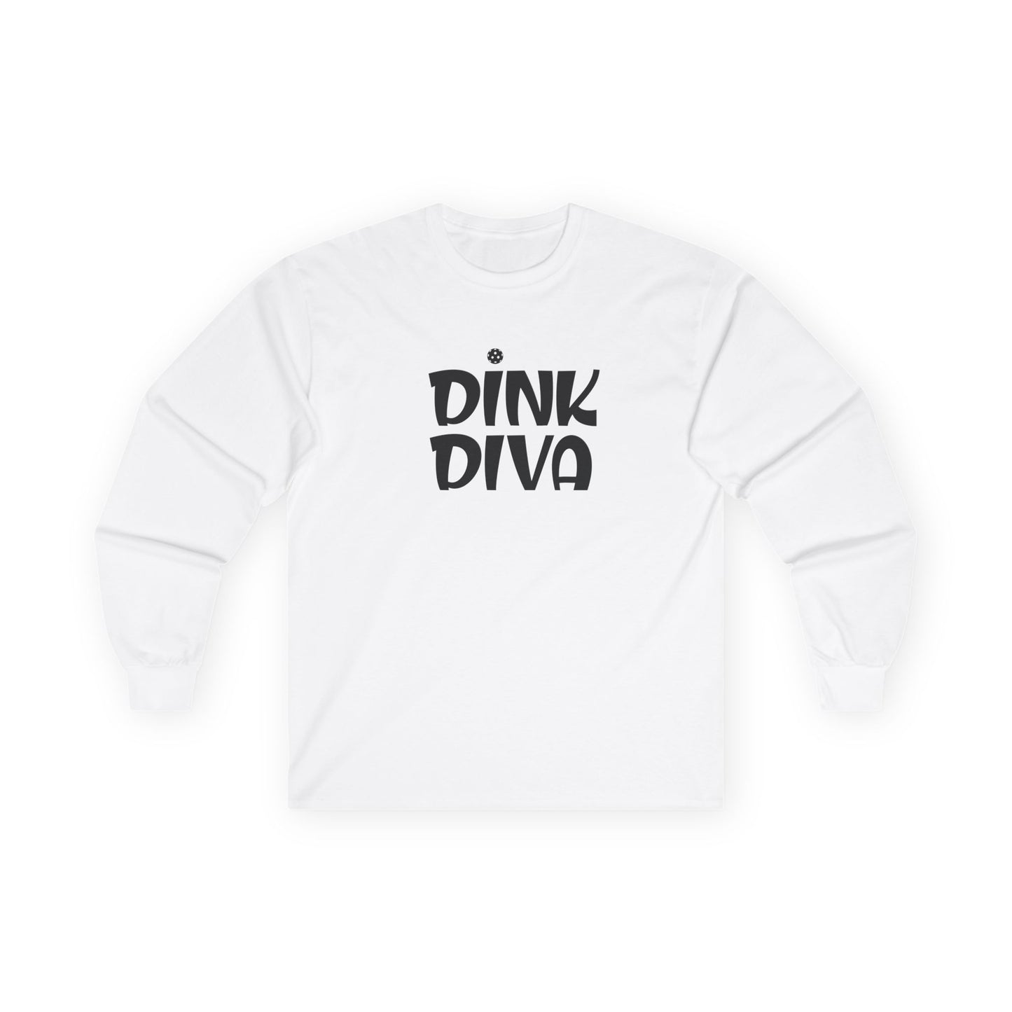 Women's Unique Pickleball Long Sleeves top - Dink Diva White