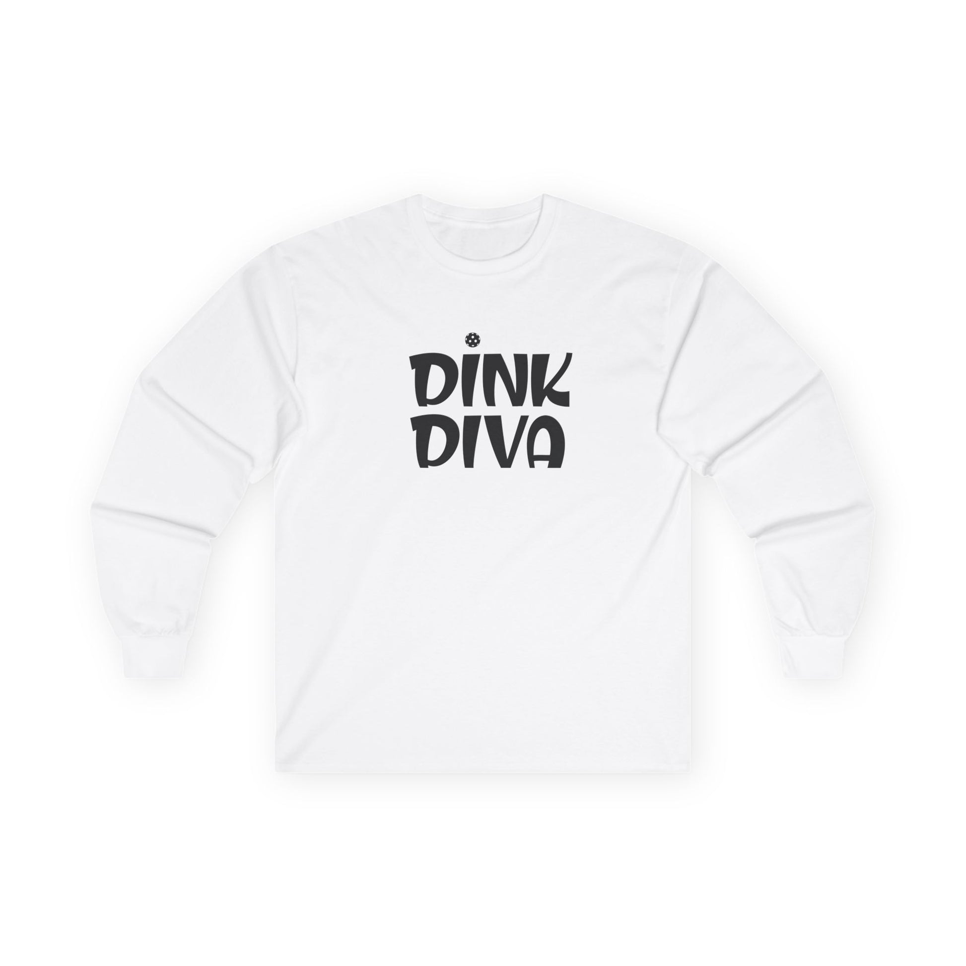 Women's Unique Pickleball Long Sleeves top - Dink Diva White