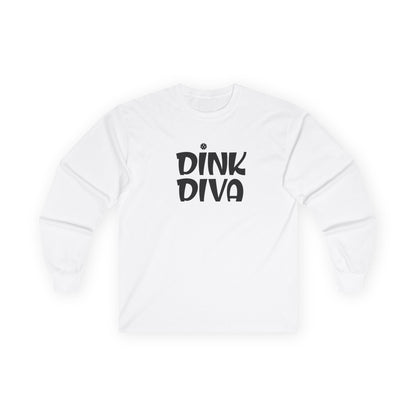 Women's Unique Pickleball Long Sleeves top - Dink Diva White