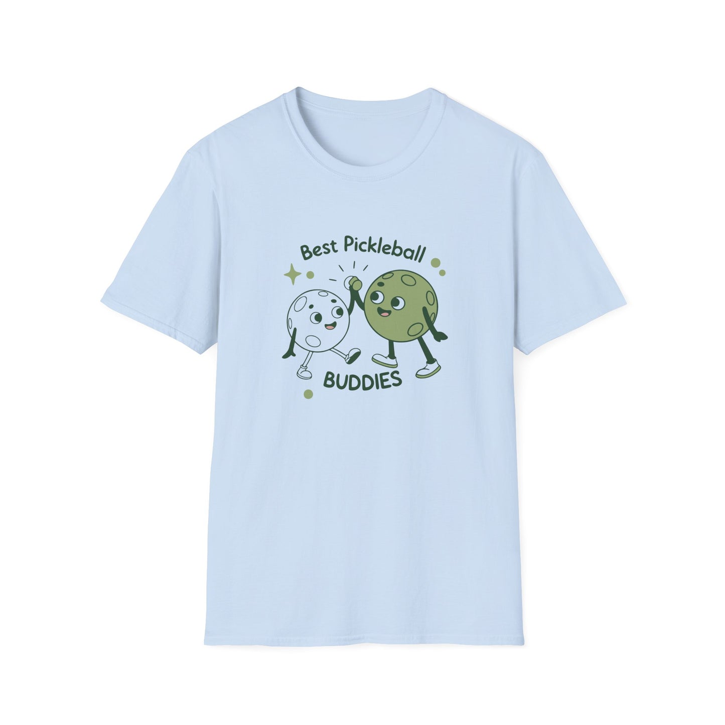 Women's Colorful Pickleball T-shirt - Best Pickleball Buddies Blue