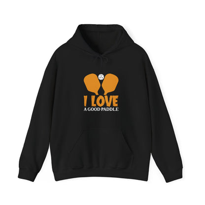 Women's Funny Pickleball Hoodie - I Love a Good Paddle Black