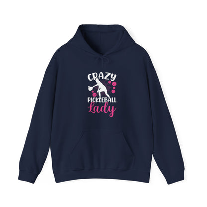 Women's Stylish Pickleball Hoodie - Crazy Pickleball Lady Navy