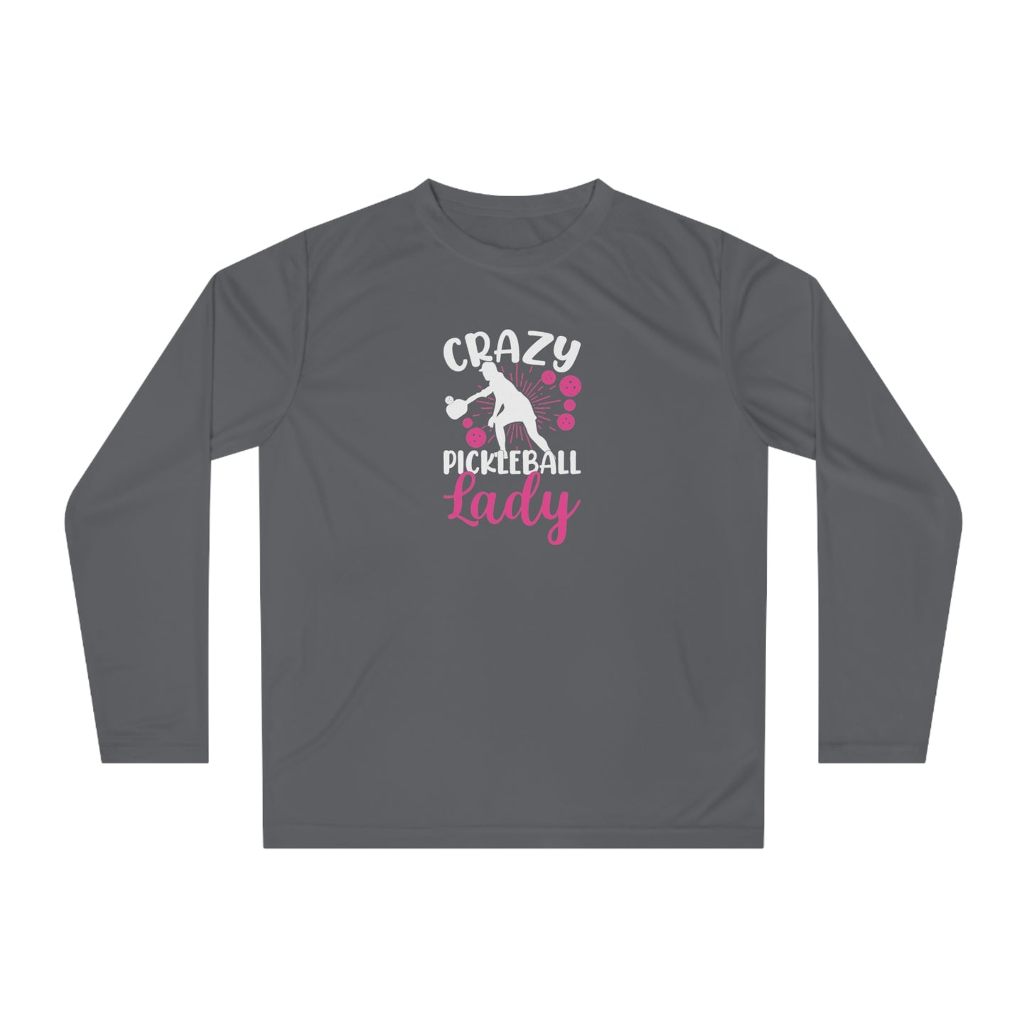 Women's Pickleball Long Sleeves top - Crazy Pickleball Lady Gray