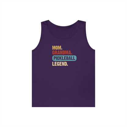 Women's Durable Pickleball Tank Top - Mom Grandma Pickleball Legend Purple