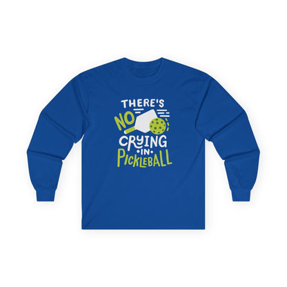 Men's Pickleball Long Sleeves top - There's No Crying in Pickleball Royal