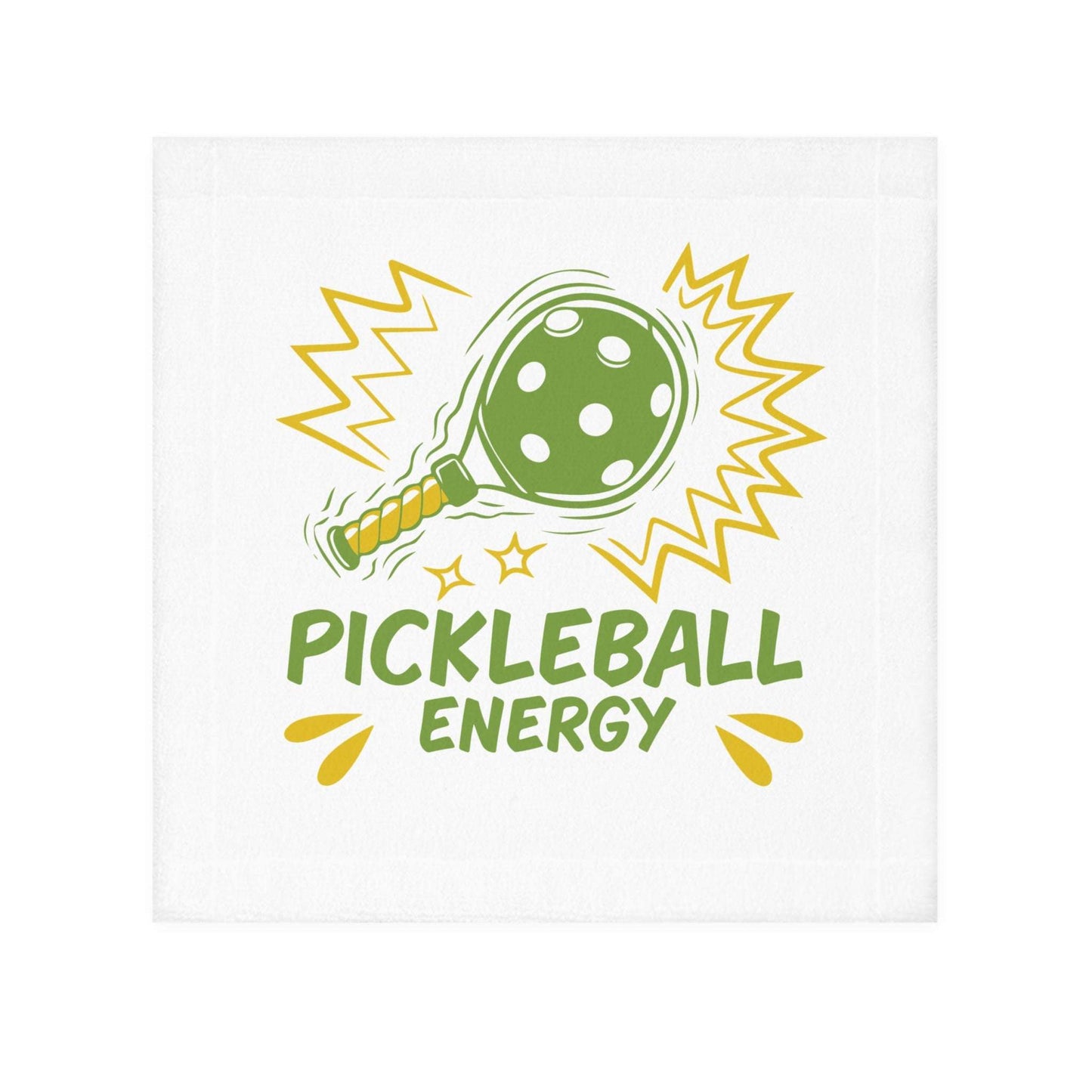 Pickleball Stylish Face Towel - Pickleball Energy White